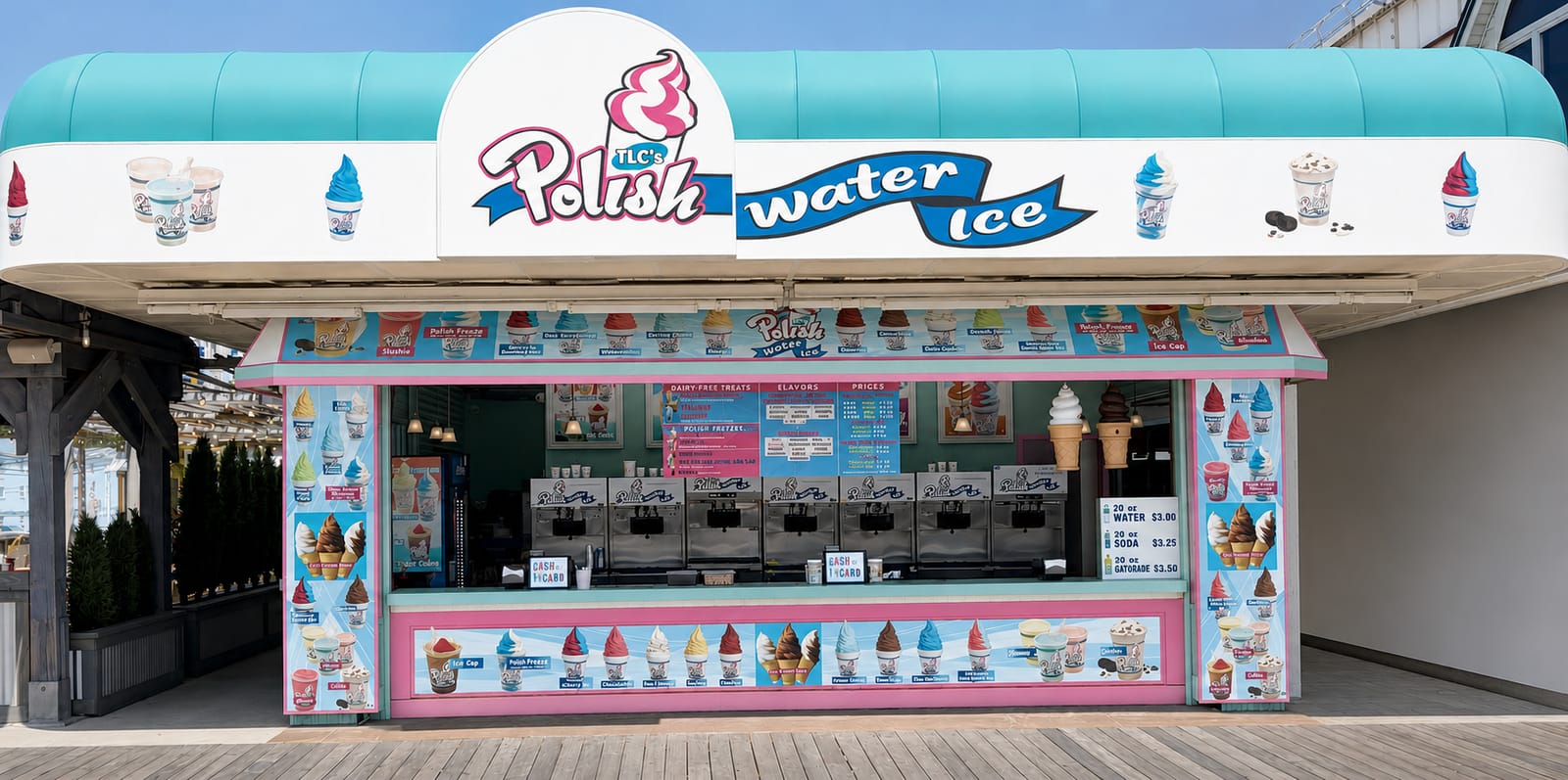 Polish Water Ice stand at 3500 Boardwalk, Wildwood NJ